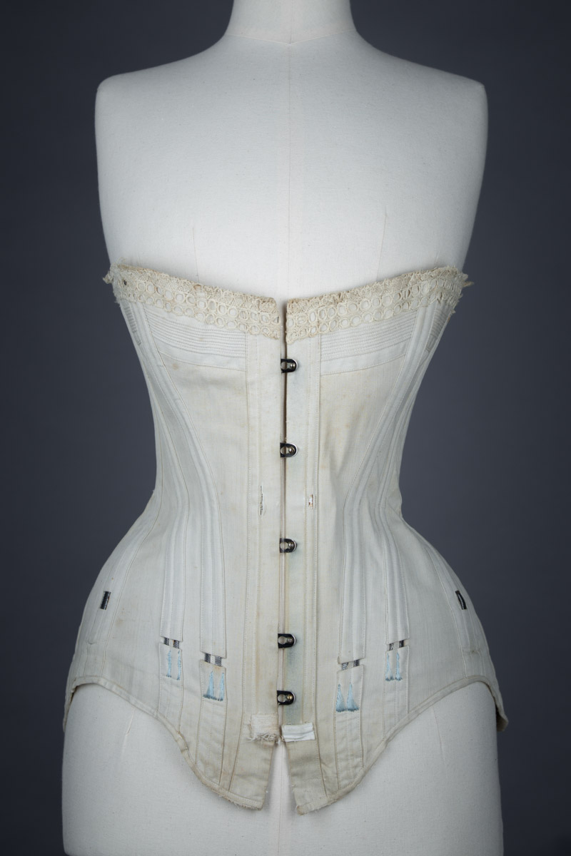 Cotton Corset With Cording And Exposed Spiral Steel Boning